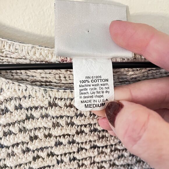 Vintage Fashion Bug 100% Cotton Multicolored Knit Sweater - Medium - Picture 3 of 4